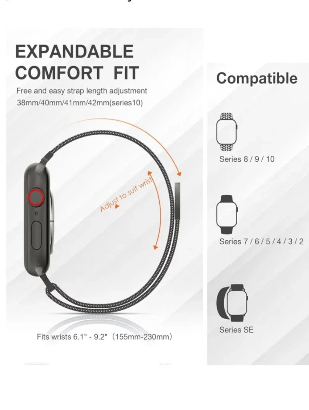 New Marge Plus Milanese Loop Apple Watch Compatible Band